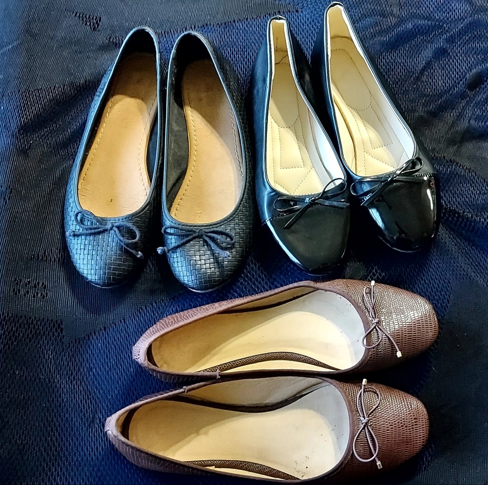 Elegant Black and Brown Women's Ballet Flats